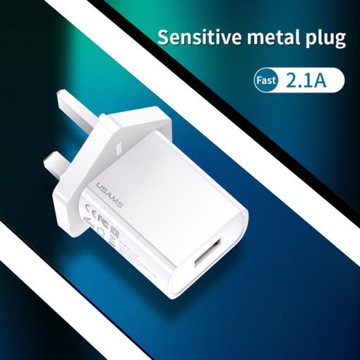 Usams Single USB Travel Wall Charger（UK） - Image 2