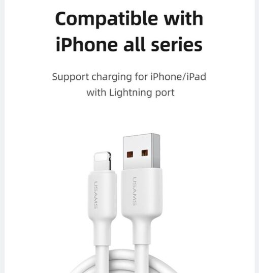 Usams Lightning Charging & Data Cable For iPhone Fast Charge 2M / 3M - Image 8