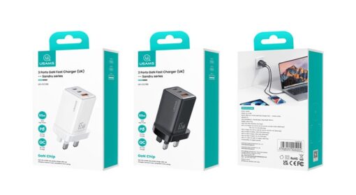 Usams 65W ACC 3 Ports GaN High Power, Fast Charge PD 2 USB C + USB A - Image 2