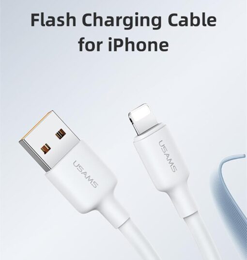 Usams Lightning Charging & Data Cable For iPhone Fast Charge 2M / 3M - Image 2