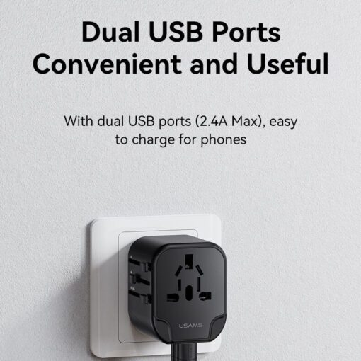 Usams Dual USB Universal Travel Charger (US/AU/EU/UK) - Image 5