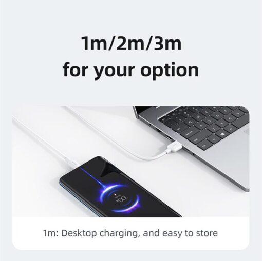 Usams Type-C 3A Charging & Data Cable For iPhone Fast Charge 2M / 3M - Image 7