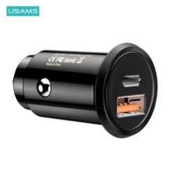 USAMS 30W Mini Fast Car Charger C12 QC4.0 USB A +Type C Port PD3.0