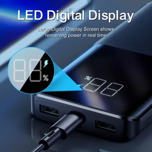 JoyRoom Portable Power Bank With Display 10,000 mAh 3 Output Ports PD 22.5W - Image 4