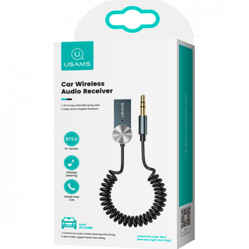 Usams Car Wireless Audio Receiver AUX to Bluetooth - Image 2
