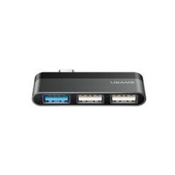 USAMS US-SJ461 MacBook Type-C Mini HUB 3 USB Ports Grey