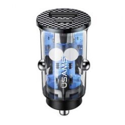 USAMS 42.5W Mini Fast Car Charger C25 USB 22.5W + PD Type C 20W Transparent