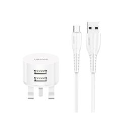 Usams Dual USB Ports Charger Kit Fast Charge Plug + Charging Cable