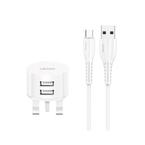 Usams Dual USB Ports Charger Kit Fast Charge Plug + Charging Cable