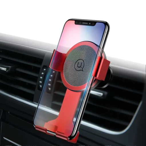Usams Aluminum Rotatable Car Air Vent Phone Holder - Image 3